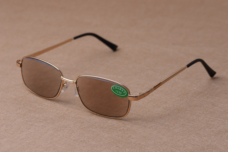 老花镜天然水晶石头高清中老年男雅舒适茶色护目老光眼镜 灰色镜架100