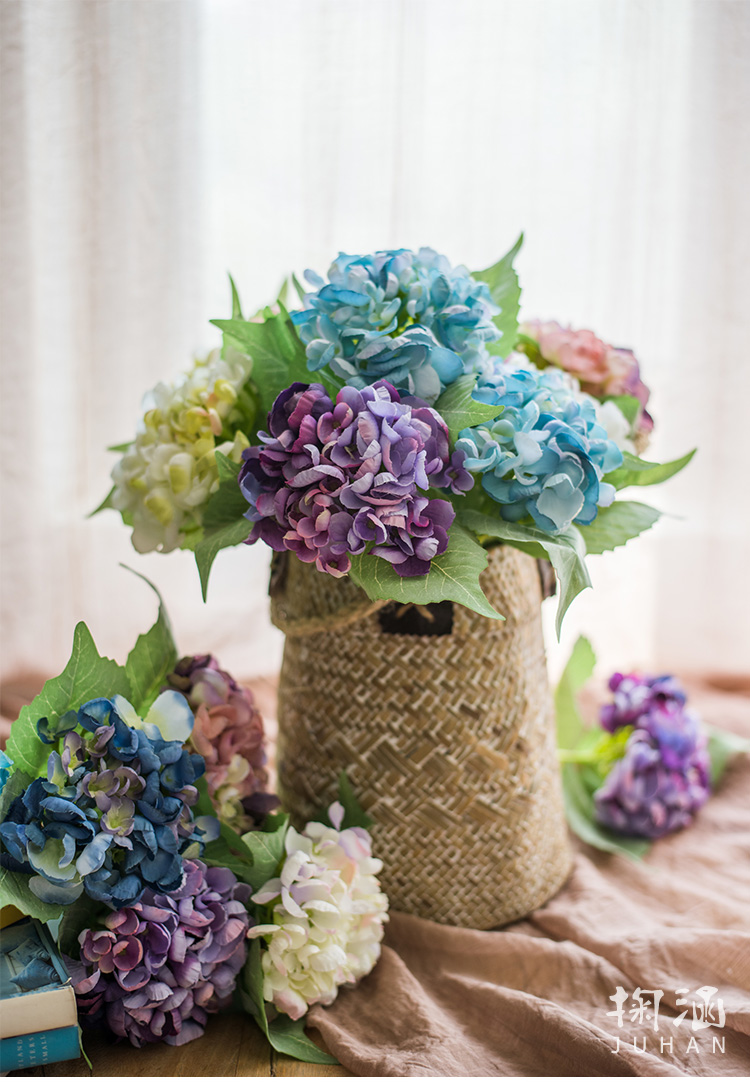 掬涵 韩式绣球花仿真花假花装饰摆件花艺绢花欧式清新 若(高31cm)不含