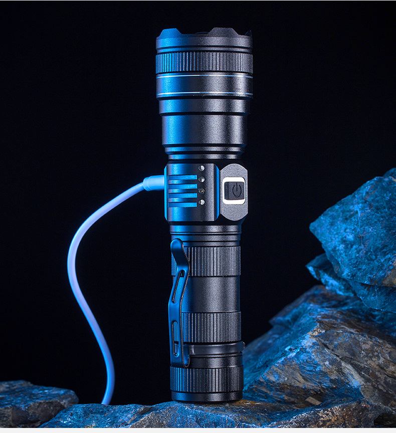 强光手电筒可充电式户外远射50000大功率氙气灯军w km-106【超亮p90