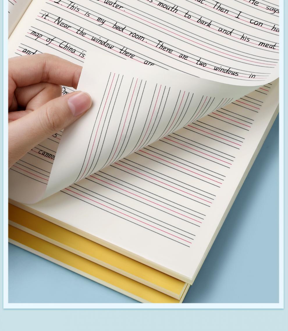 汋约英语本16k开小学生三年级中学生作业本子初中生统一英文四线三格