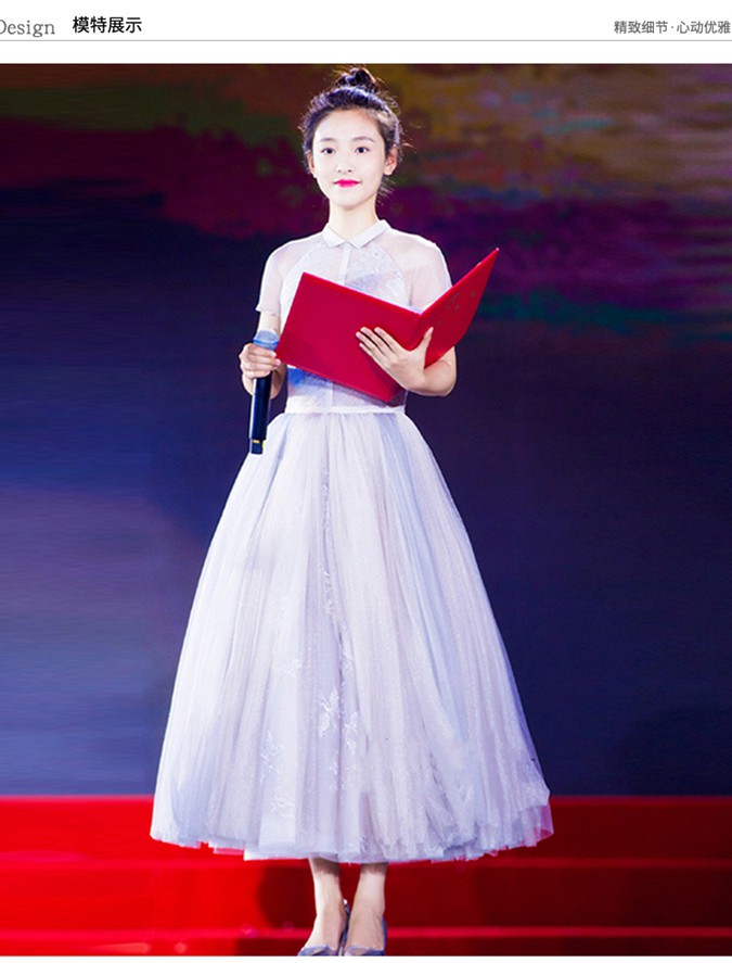 毕业礼服女高中生高中典礼礼服高三成人礼合唱指挥主持连衣裙夏季靓宫