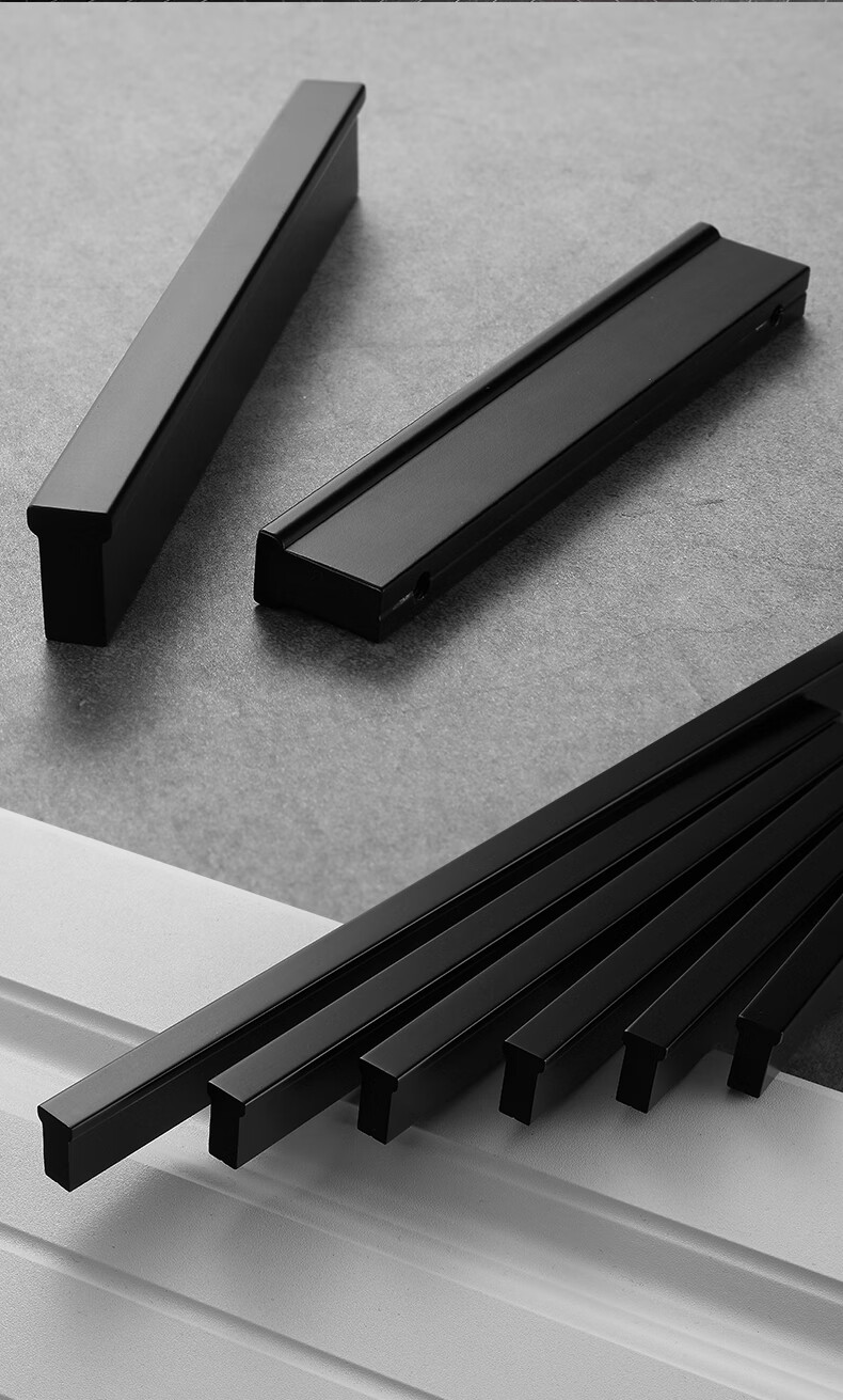 定制长款轻奢通体衣柜柜门拉手通顶整体加长长长条金色黑色把手 铜色