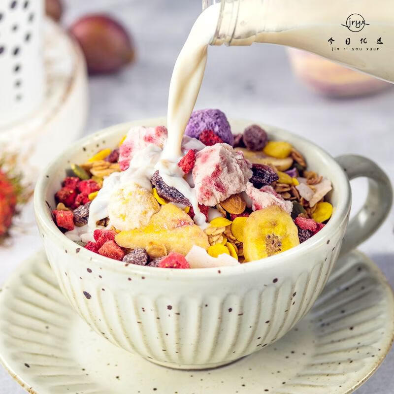 王宝宝旗舰店抖音同款麦片王保保官网便宜酸奶果然多水果 草莓椰香400