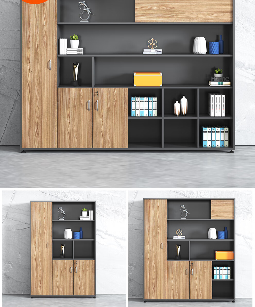 佰轶办公柜书柜背景柜多门文件柜靠墙木质壁柜资料柜储物柜展示柜子 