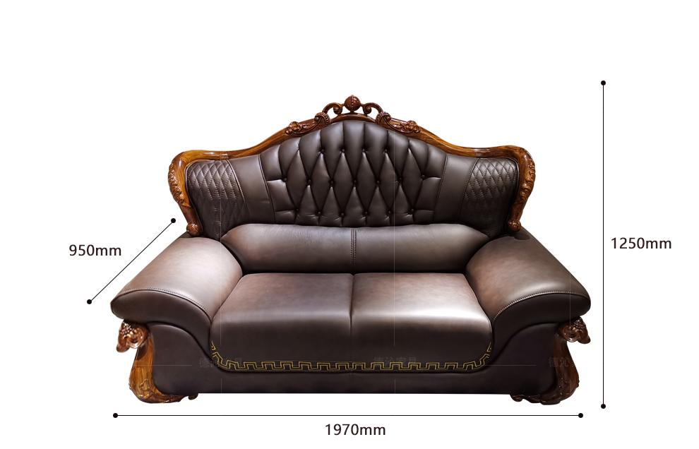 乌金木沙发 头层真皮实木客厅套装家具新古典欧式美式风格适合豪华