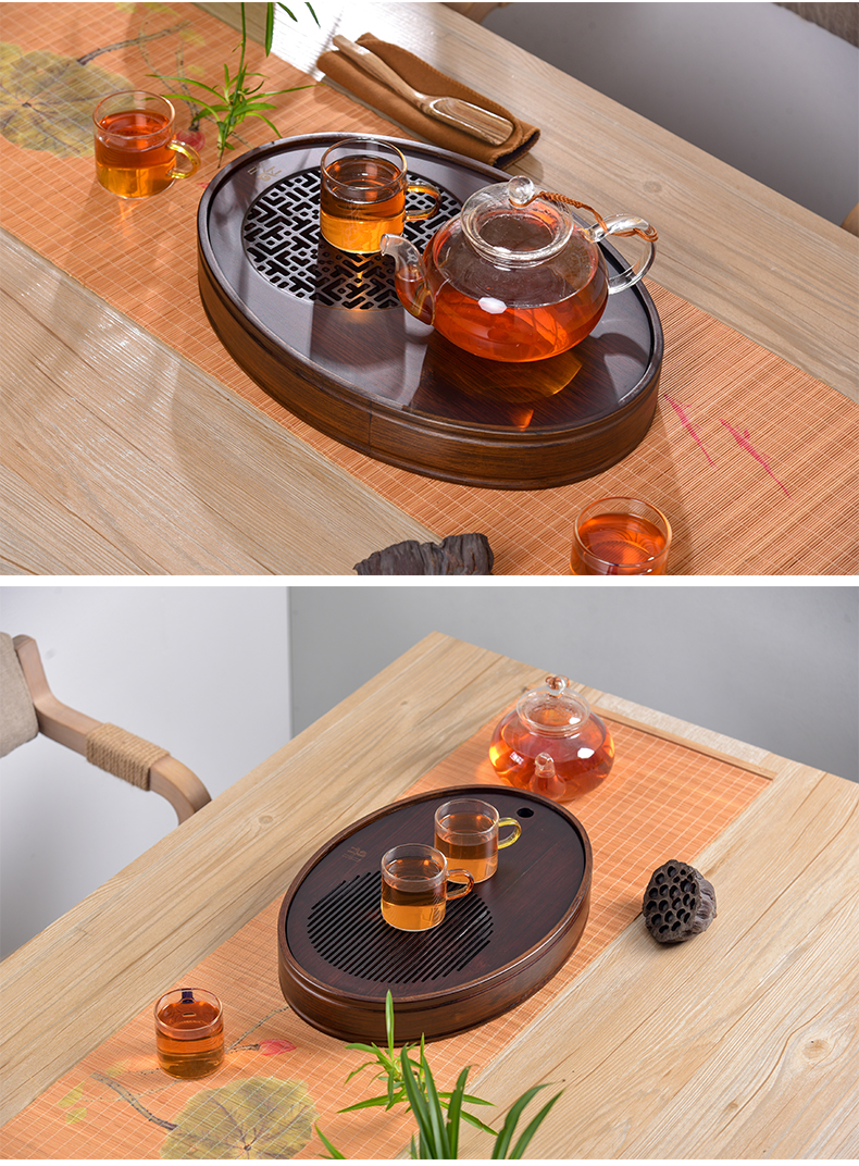 单人一人茶盘小型日式迷储水式小号办公室用小型竹制迷你茶台茶海竹制