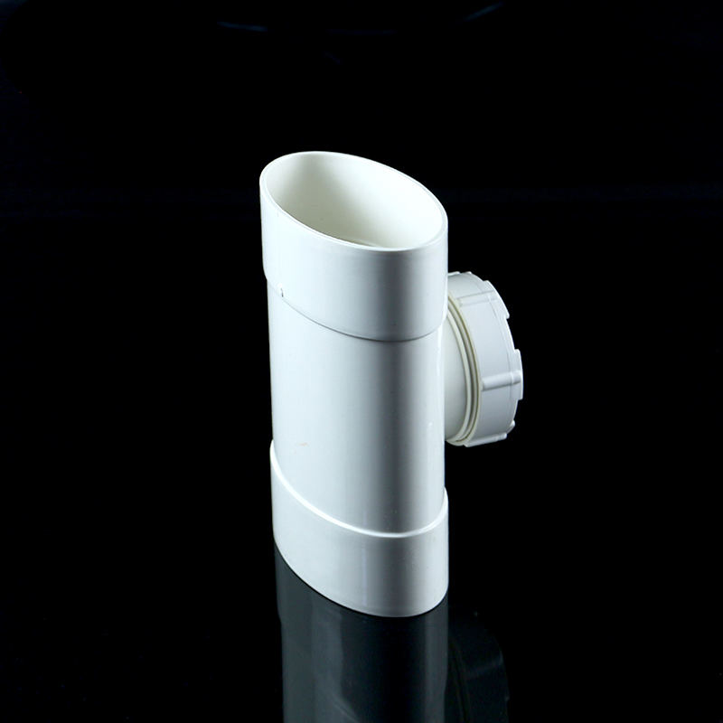 pvc 扁管排水管件 110扁口立检 厕所厨房阳台管道配件 110扁管立检(30