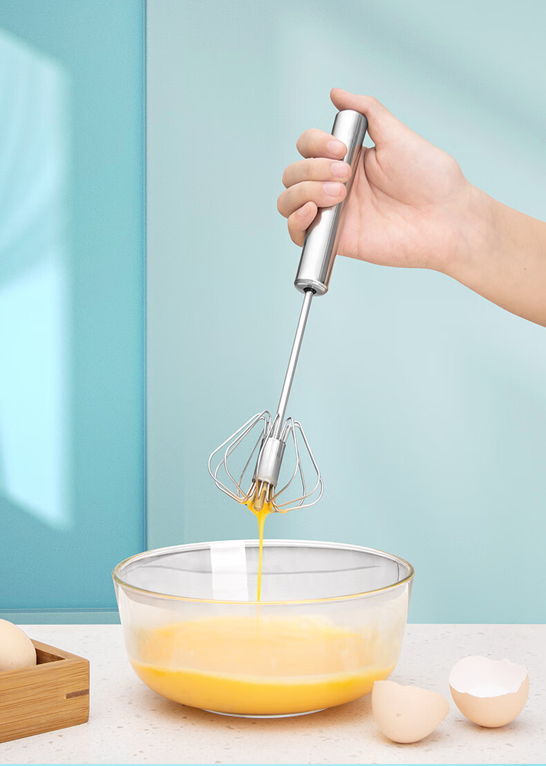 打蛋器不锈钢手动按压奶油打发器家用小型手持式半自动迷你搅拌器 打