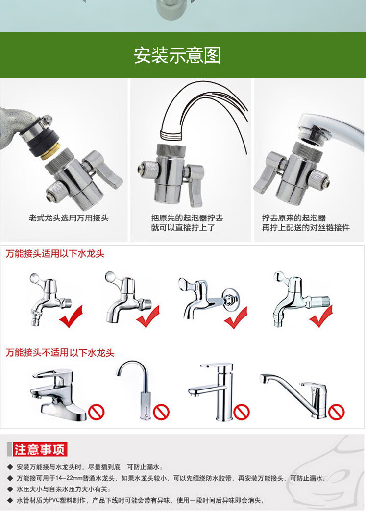 接头水龙头净水器接头级白色硅胶万用接头转换接头接口 白色胶牙转换