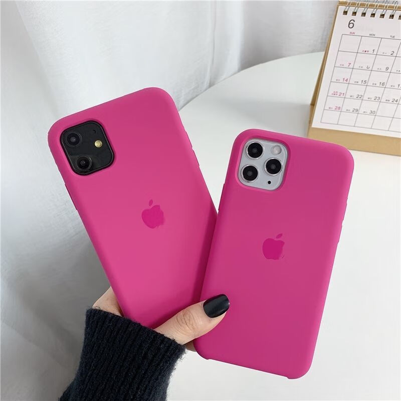 11液态硅胶手机壳iphone12xsmaxxr火龙果色适用7plus8液体乔鸟砂粉色