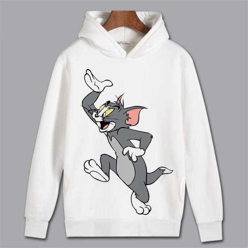 猫和老鼠tom汤姆猫动漫周边连帽加绒套头卫衣情侣装亲子装秋冬季15s