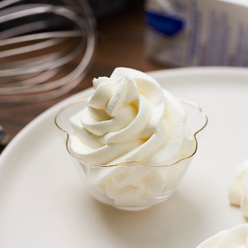 金钻乳脂奶油植物性淡奶油蛋糕裱花材料鲜奶油家用烘焙原料1kg维益动