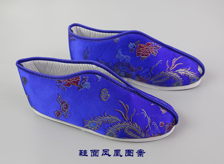 女寿鞋殡葬用品批发老人寿衣棉鞋莲花天梯绣花鞋底凤凰牡丹女寿鞋