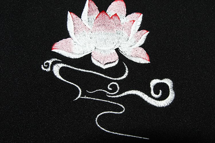 山海经九尾狐汉服男九尾灵狐斗篷女重工刺绣冬季加厚披风黑色加绒130