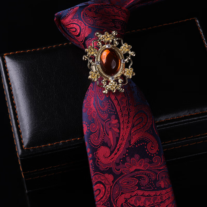 原创英皇爵迹水钻领环夹领带箍复古骑士领带箍男士商务衬衫领带扣