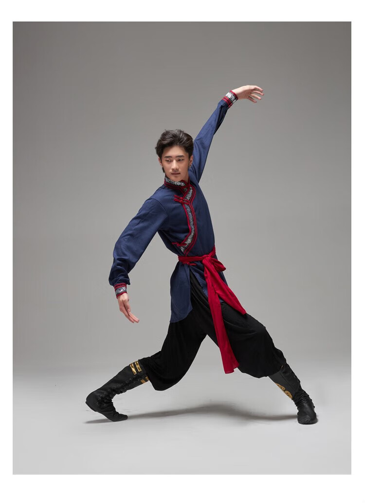 少数民族服装男蒙古舞蹈演出服男士艺考表演服装少数民族蒙族练习考级