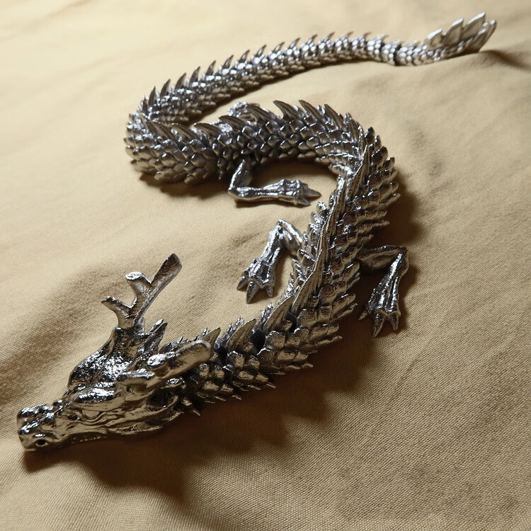 中国龙金属龙模型3d打印关节可动摆件玩具精美礼品 中龙31cm【图片