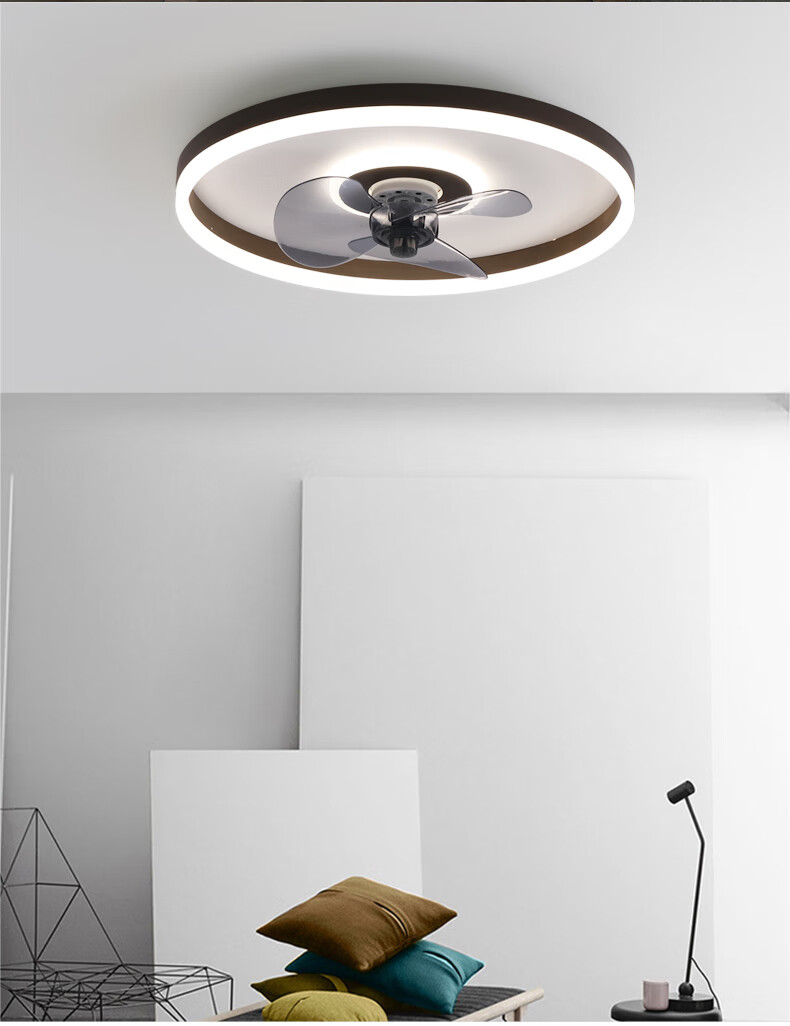 2022新款灯扇一体吸顶灯卧室简约客厅餐厅儿童隐形家用电扇吊扇灯一体
