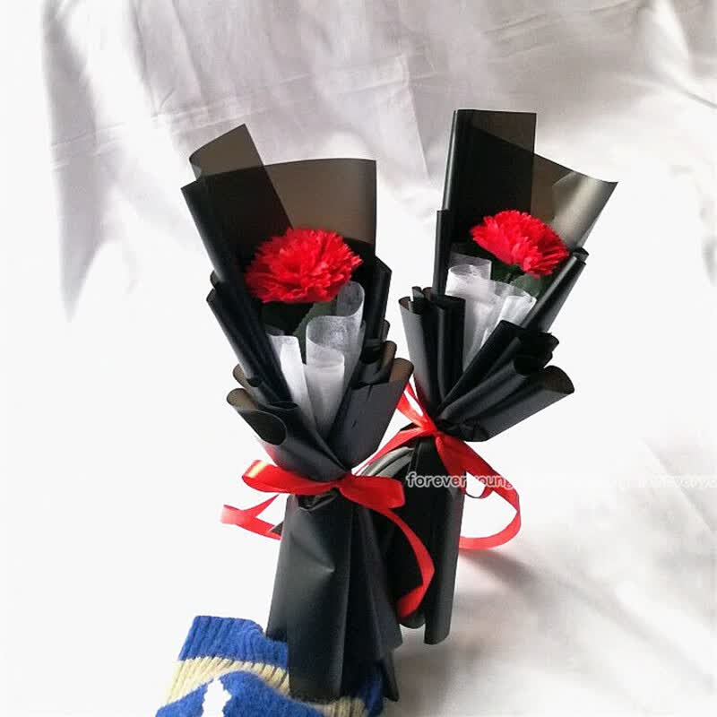 母节康乃馨单支香皂花送妈妈老师生日礼物礼盒仿真干花小花束 粉色
