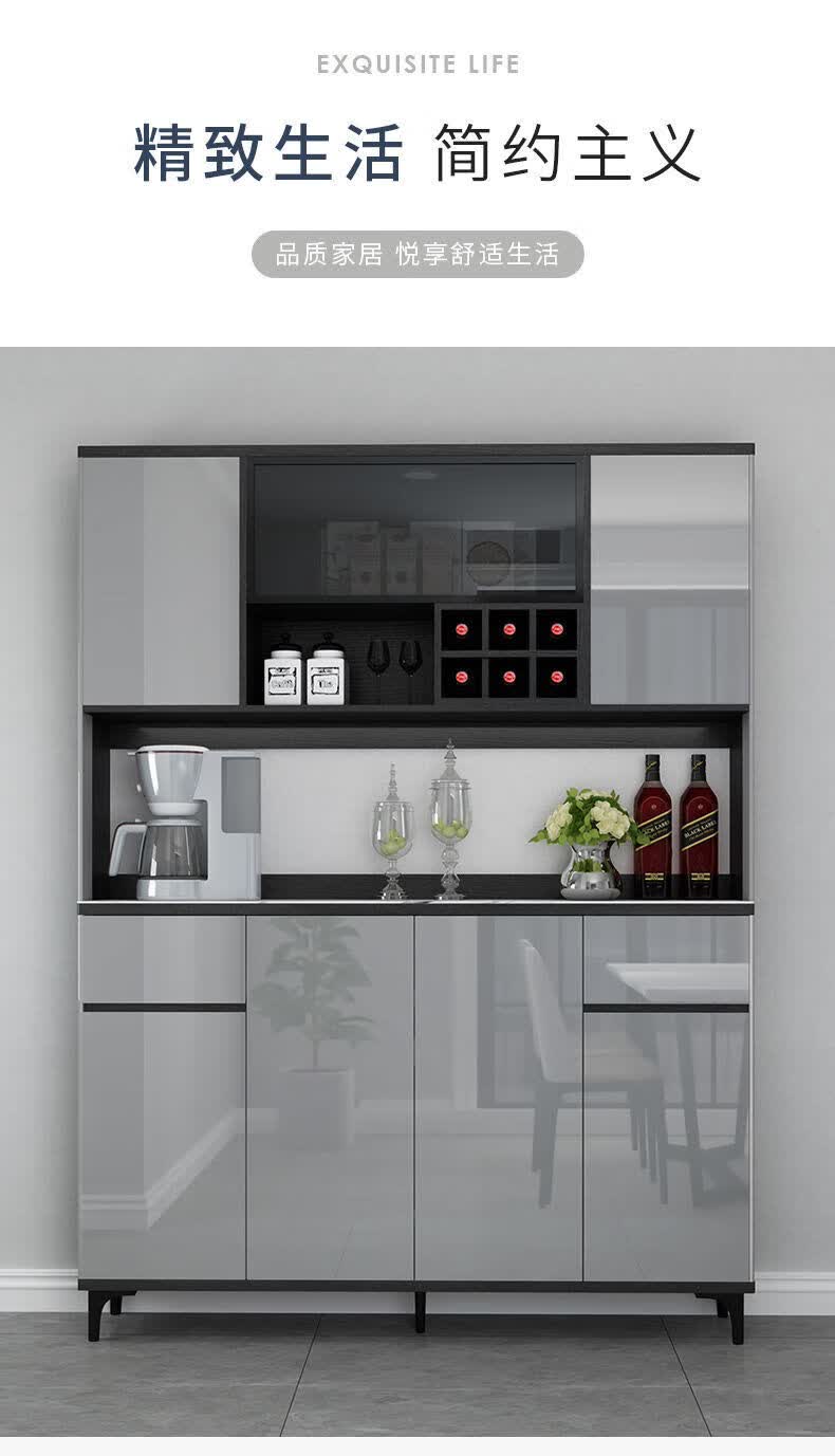 格凡韵 北欧餐边柜轻奢酒柜意式灰色储物柜餐厅柜子酒格家用 雅致灰