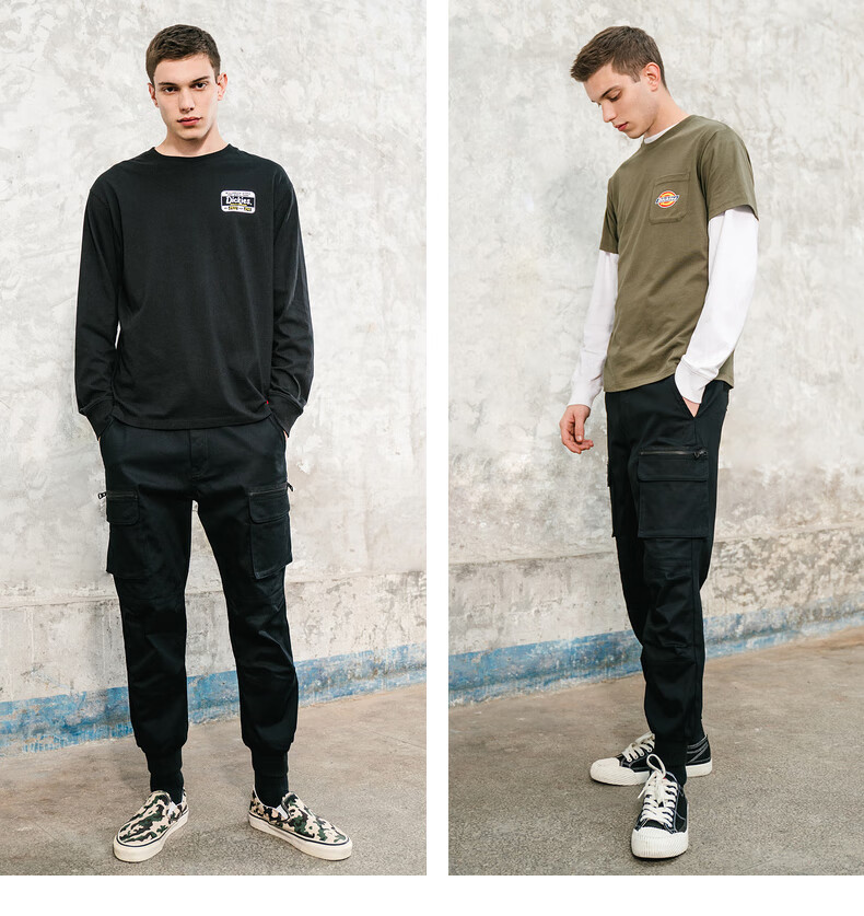 dickies工装裤 多袋脚口罗纹收口休闲裤 工装裤男dk008773 青苔绿 030