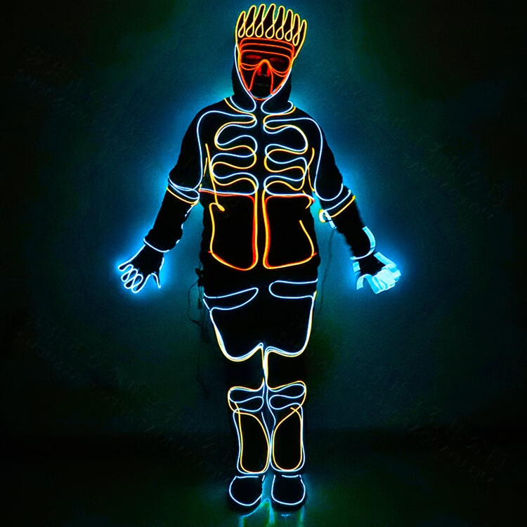 新品舞台发光衣服荧光舞服装夜光舞定制led服道高端演出服抖音灯光舞