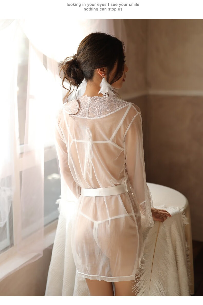 倾城鸟 情趣内衣女性感三点式吊带睡裙开档透视蕾丝睡衣sm角色扮演