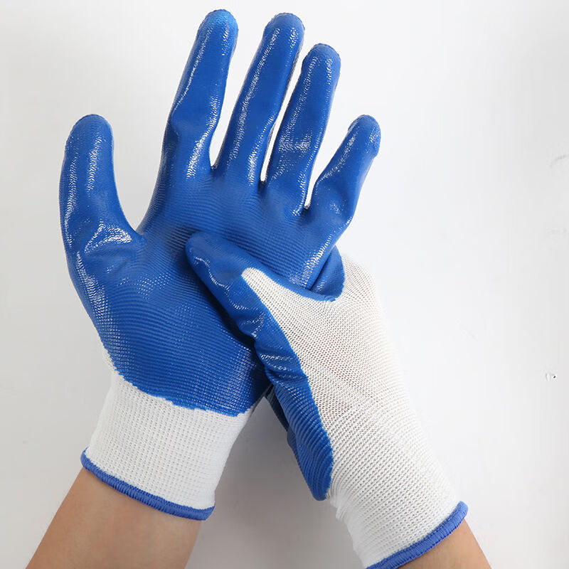 手套劳保耐磨批发男工作防滑塑胶橡胶工地干活薄款浸胶皮防水耐油