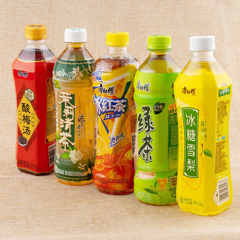 康-师傅茶 康-师傅冰红茶500ml*15瓶低蔗糖绿茶茉莉花茶酸梅汤大瓶装