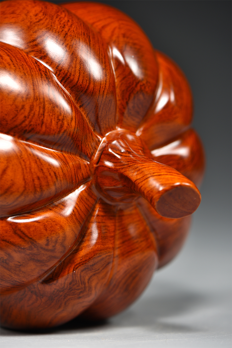 黛安缇花梨木雕南瓜摆件红木家居客厅办公室植物装饰工艺品开业新居