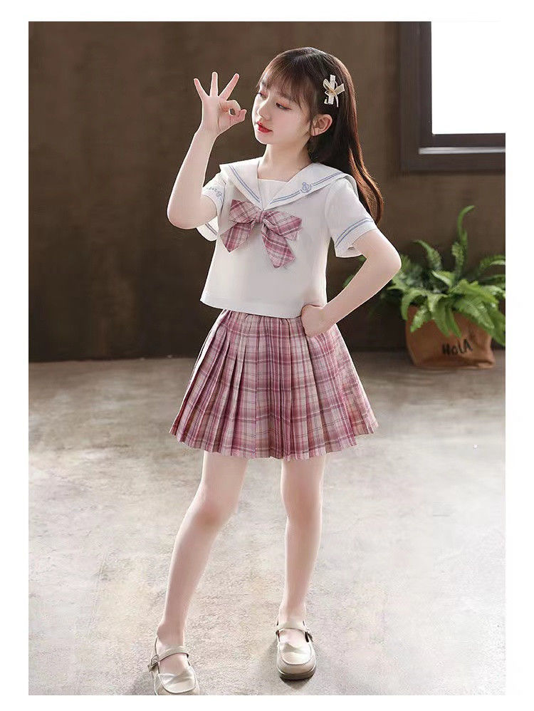 缘丝霞女童jk套装夏天女大童13到15岁洋气小女孩衣服夏装儿童学院风套