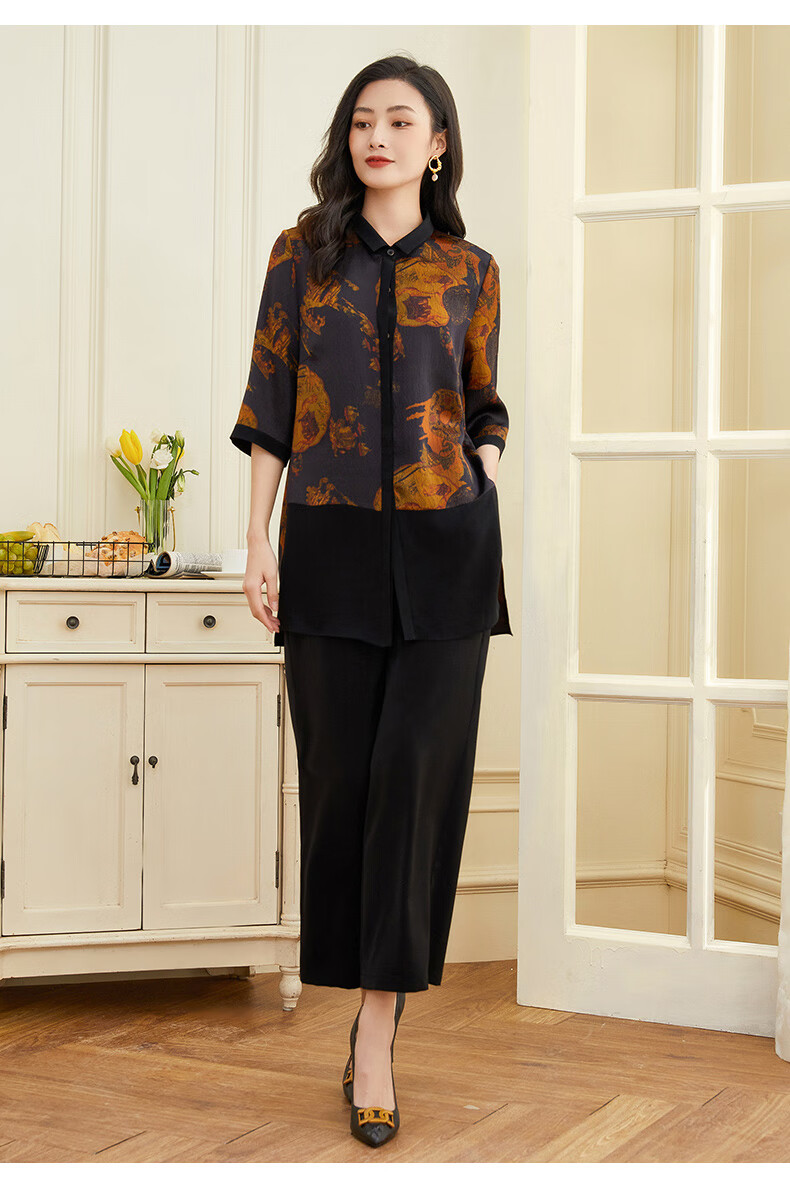 乔万尼真丝衬衫女2022年新款重磅桑蚕丝上衣商场同款丝绸之路l