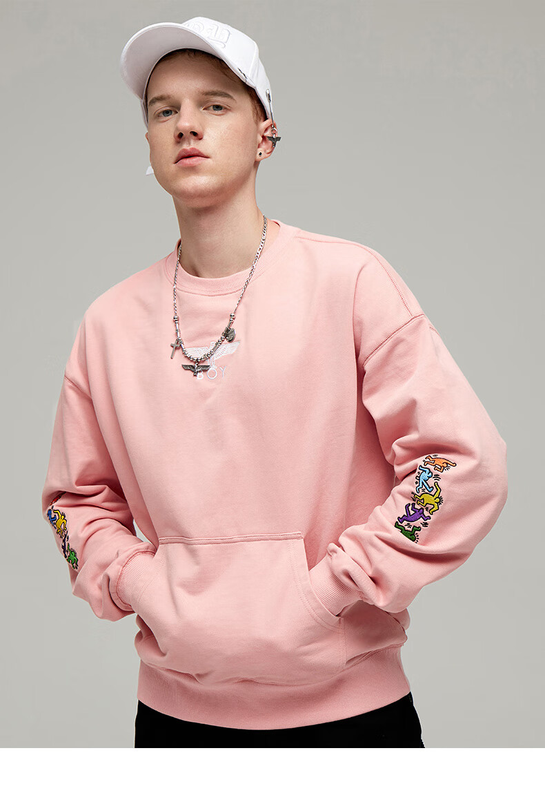 boylondon官方旗舰keith haring联名情侣圆领套头卫衣460214 b204nb