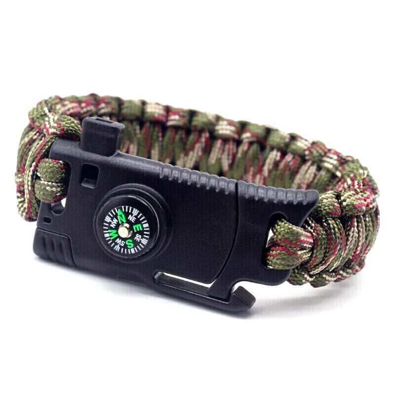 防身兵器库登山手环伞绳手链战术野外露营户外军迷编织多功能b款弯刀