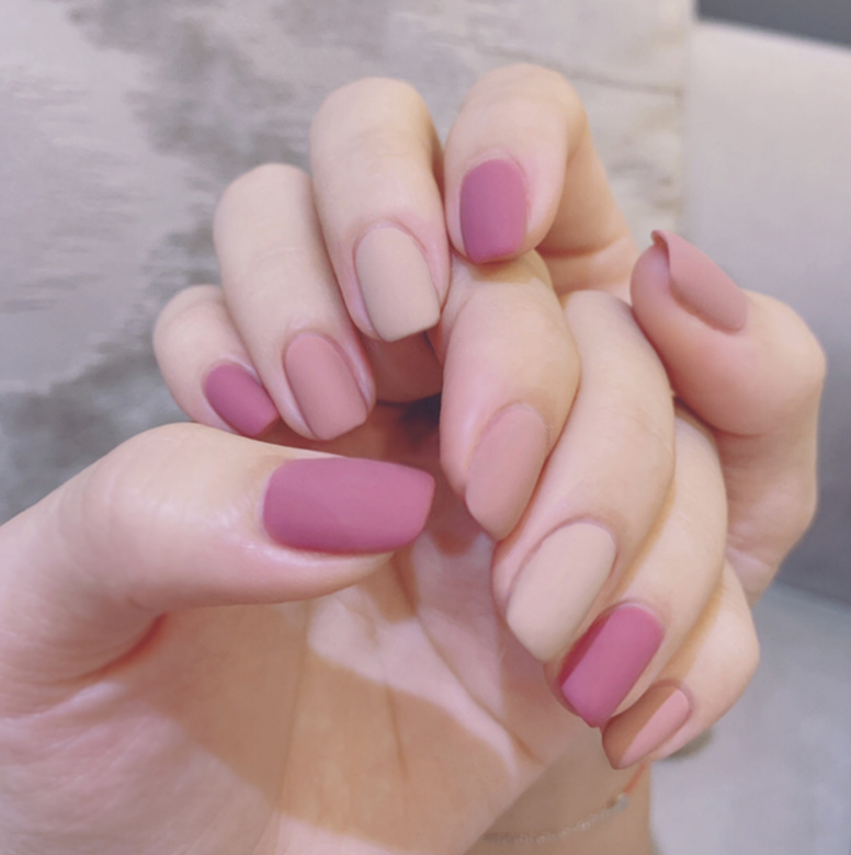 zeusee网红磨砂撞色美甲片成品假指甲贴片可拆卸女穿戴美甲哑光美甲甲