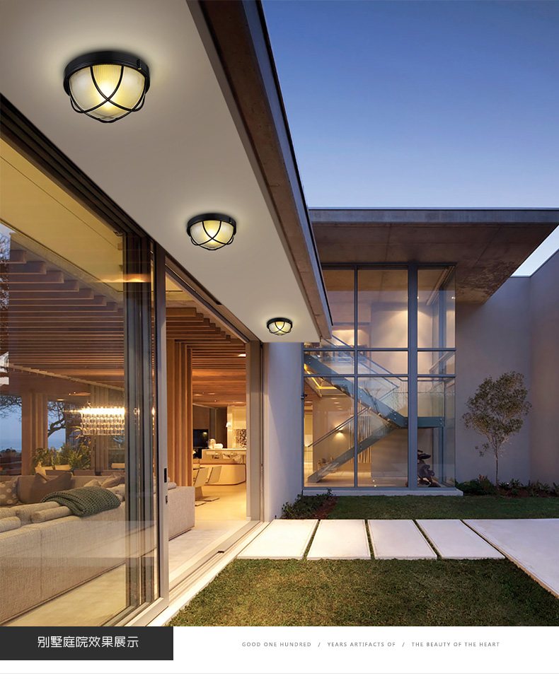 户外灯庭院灯天棚灯户外灯防水吸顶灯天棚阳台灯欧式室外庭院走廊大门