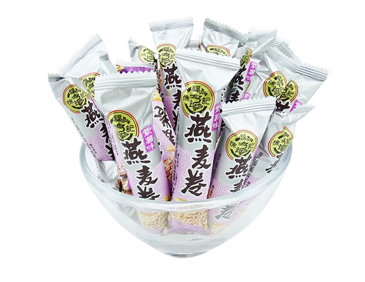 徐福记燕麦卷装称 1500g 牛奶味紫薯味糙米卷饼干新年年货糕点 休闲