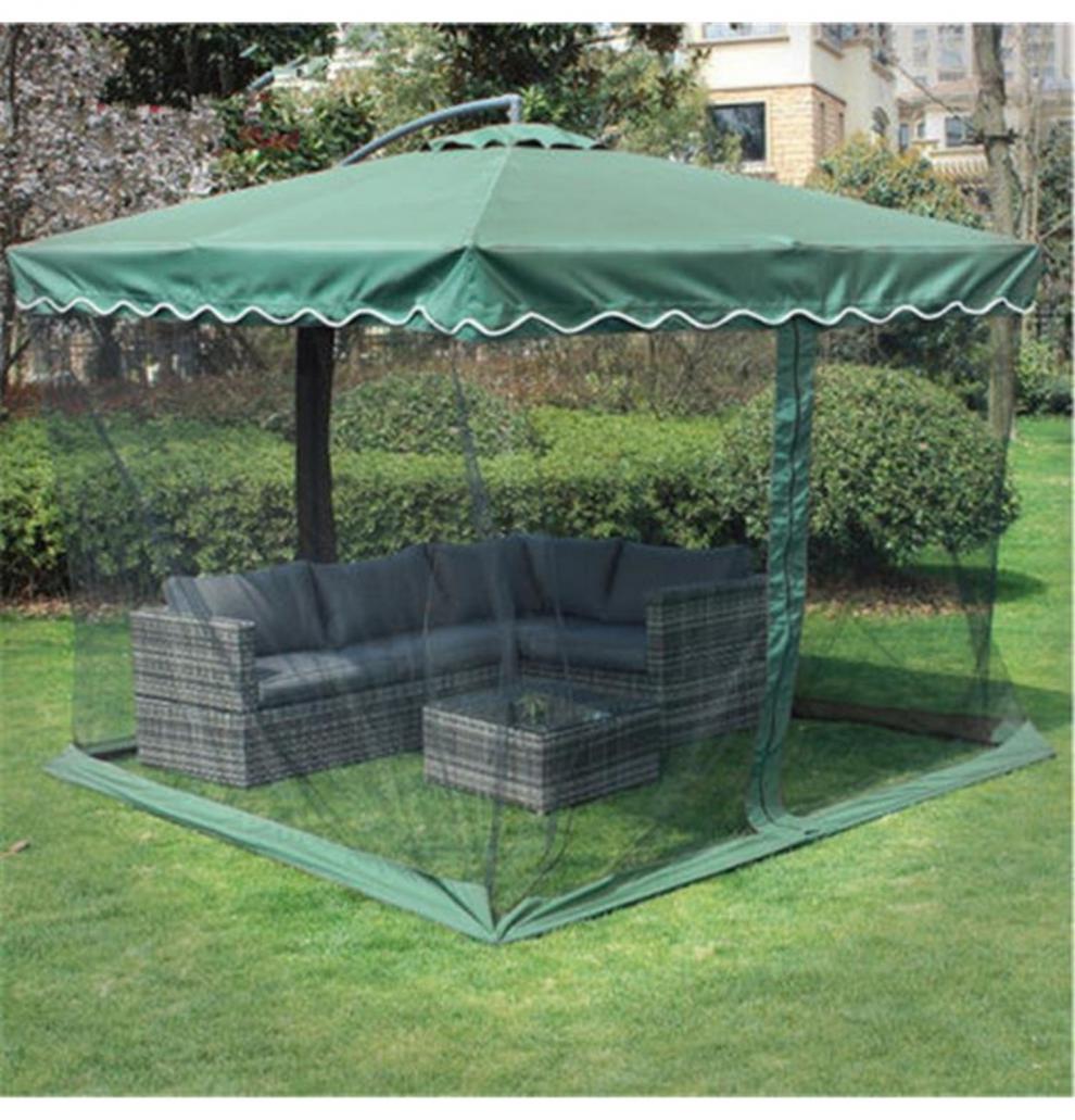 户外防蚊遮阳伞休闲花园别墅网纱罩蚊帐纱帐庭院伞防蚊虫太阳伞 3米x3