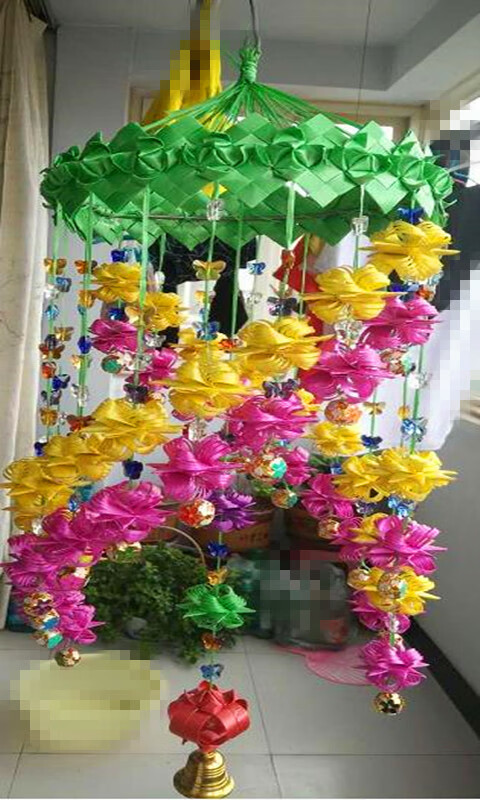 精选12cm15cm3cm宽五彩彩带塑料丝带折风铃彩带气球丝带北极象红色圆