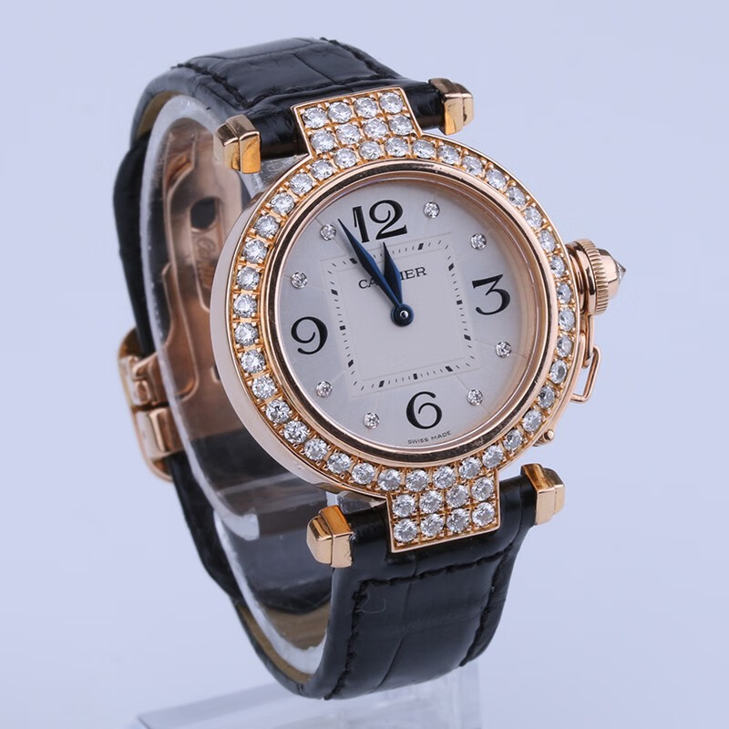 【二手95新】卡地亚女表帕莎表女士石英手表二手手表钟表表径32mm wj