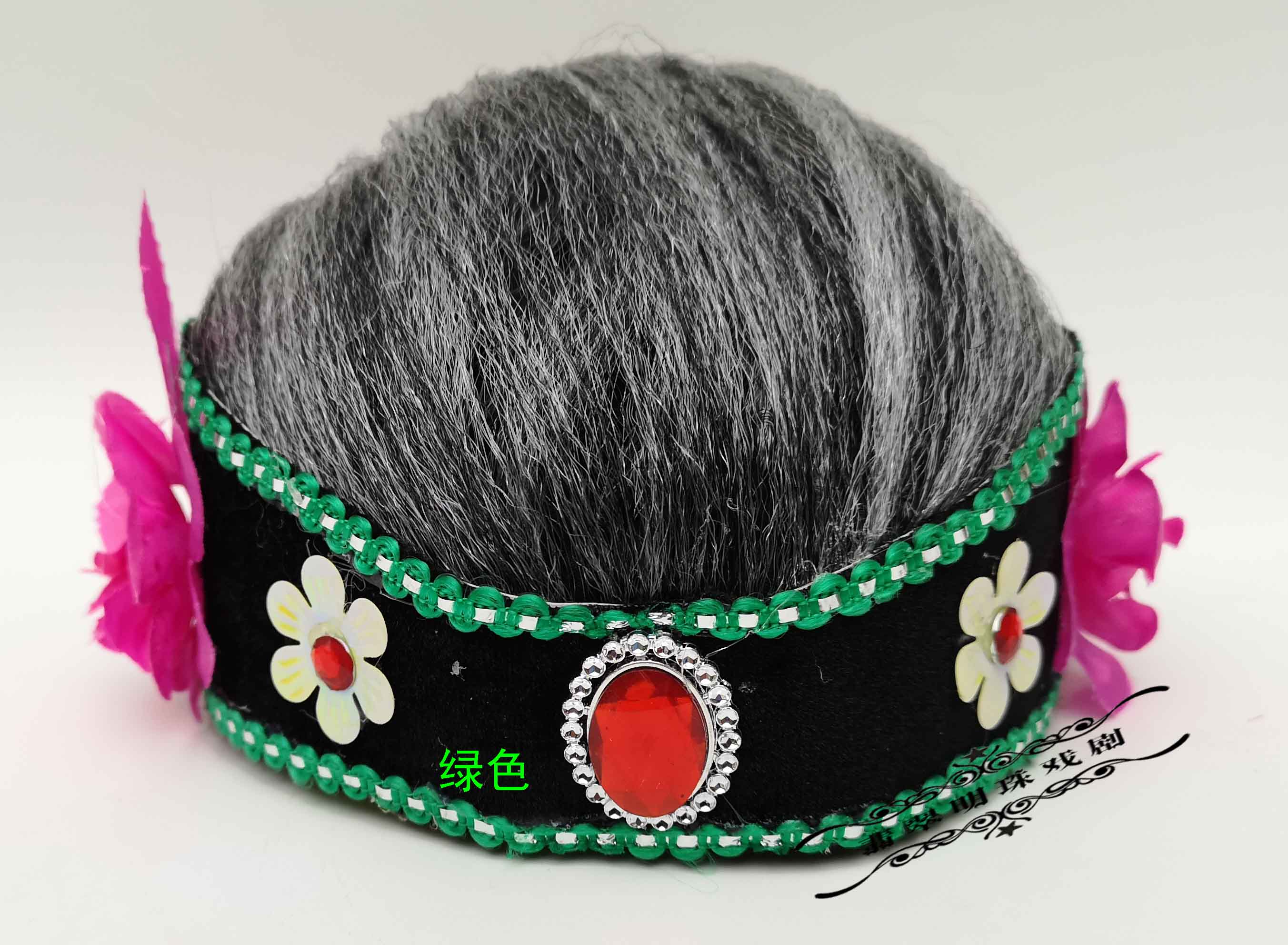 6015京剧戏曲戏剧老太婆头套二人转媒婆头套秧歌头饰发饰老太太