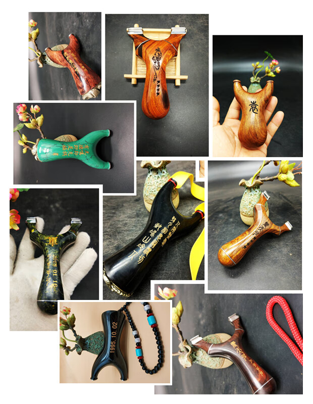 天罡扁皮弓实木钛合金tc21贴片天罡弓坯弓头弹弓架铜头可刻字天罡定制