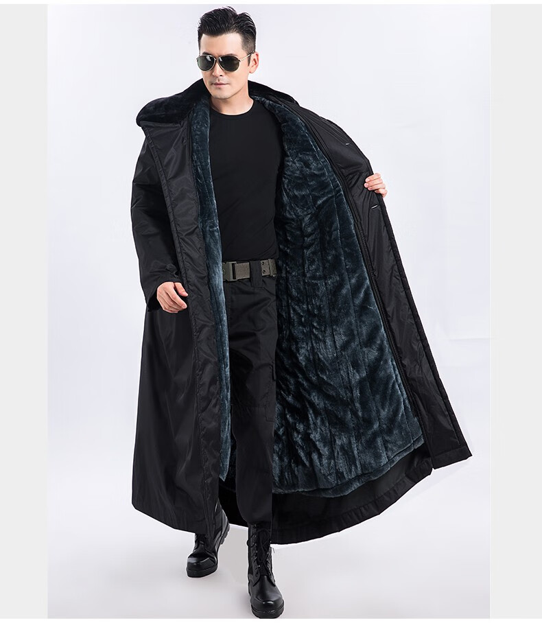 (超长款棉袄)中老年棉衣男长款过膝超长大衣到脚踝防寒服冬季加厚棉