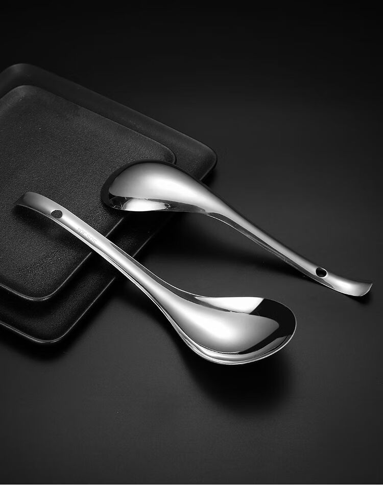 y【304】不锈钢饭勺加厚汤勺粥勺子盛饭勺子大调羹不粘米饭不伤锅彩虹