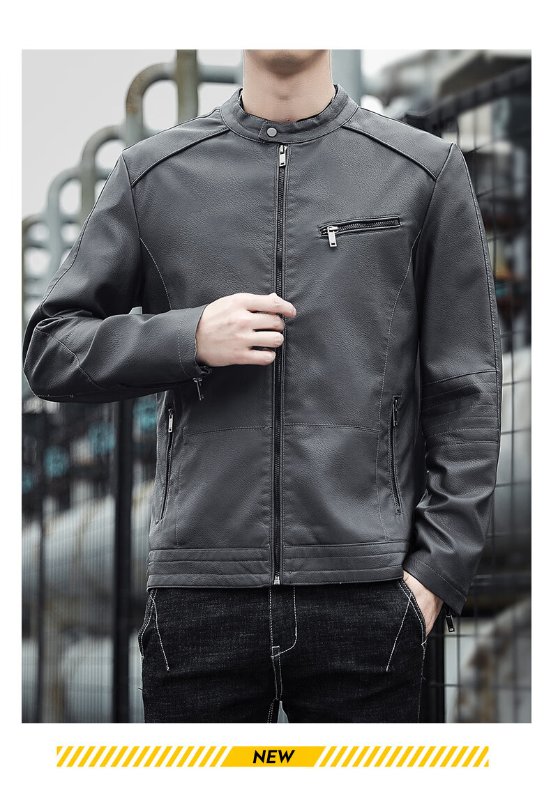 罗威凯狮 皮衣男2020新款帅气设计感皮夹克潮牌软皮韩版秋冬季男士