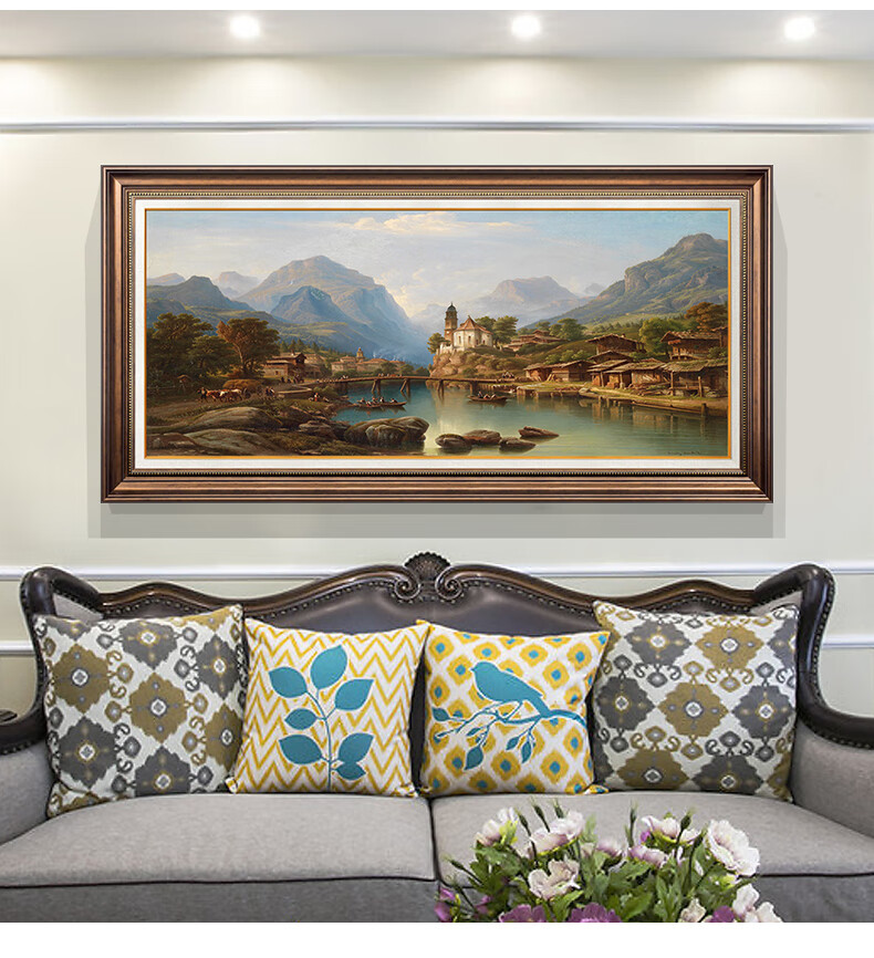 墙画 a款【美式富贵金框】 70cm×140cm 精装立体画框 手工精装裱