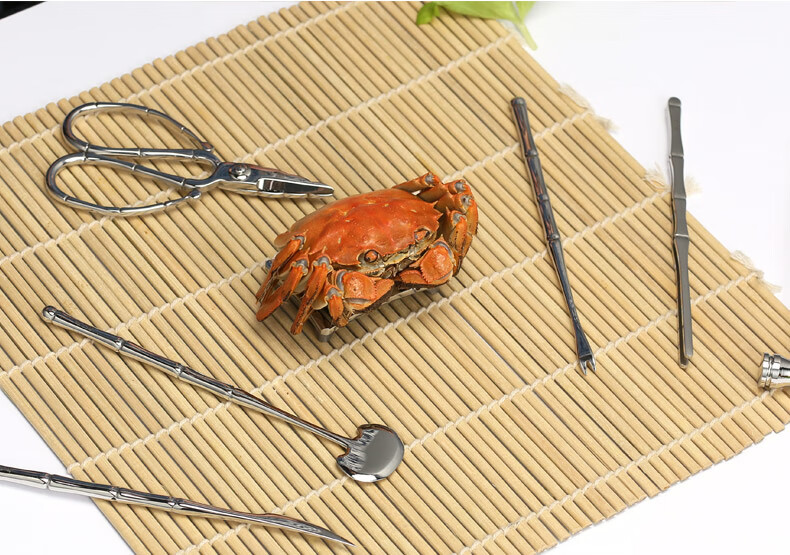 吃螃蟹工具吃螃蟹工具夹子大闸蟹钳夹剥蟹304家用拆蟹钳子两八件神器