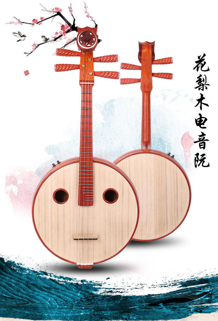 10028614168351商品名称:演奏级花梨木乐器 红木贝雕弹拨大民族乐器