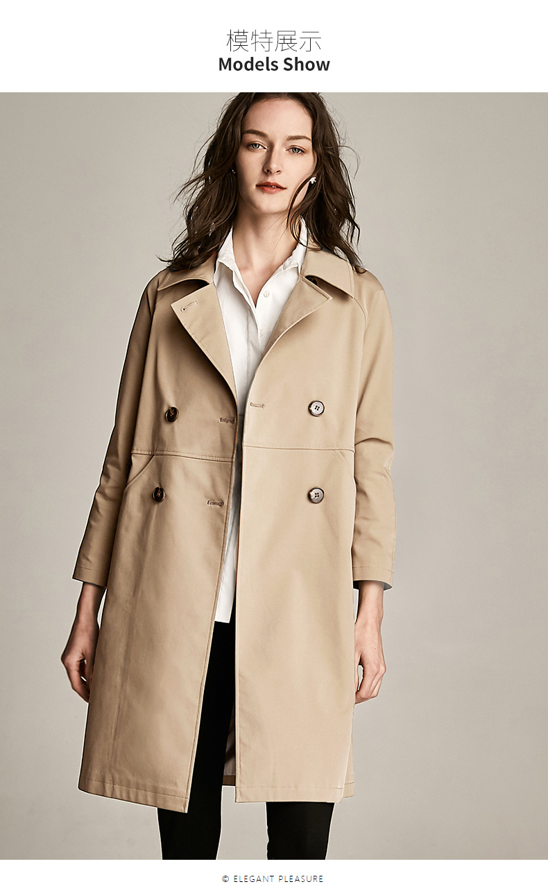 浅驼色风衣女中长款2021春秋季新款韩版宽松英伦风气质外套 卡其色 s