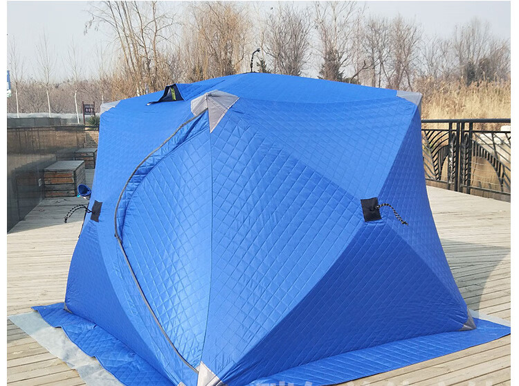 余今户外冬钓速开棉帐篷冰钓帐篷加厚半底冰钓屋加棉防风保暖钓鱼野营